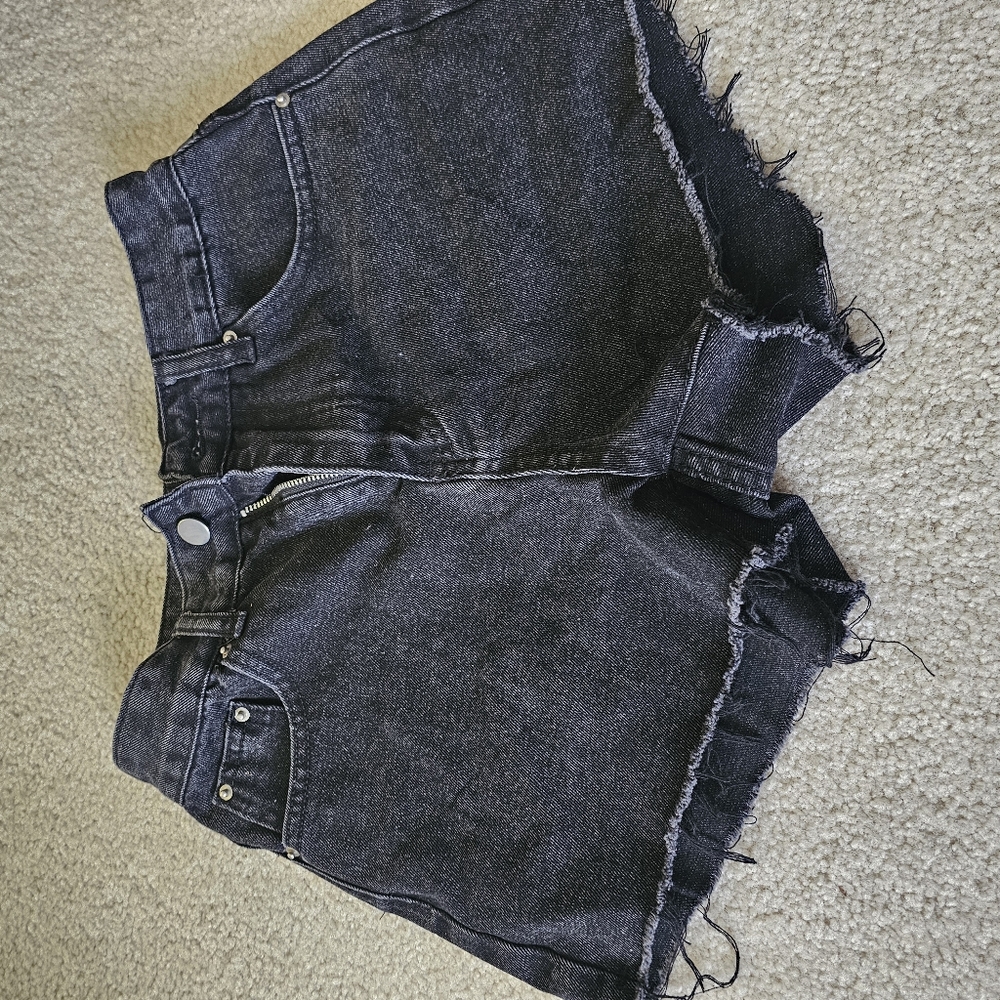 Black Jean shorts